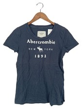 Abercrombie & Fitch Damen T-Shirt Schriftzug Blau Größe M