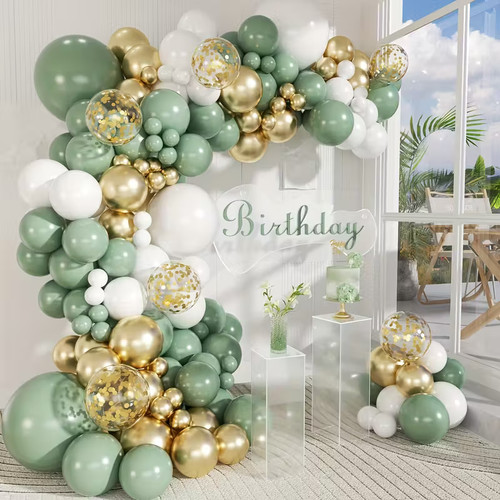 123x luftballons grün - 123x, gold