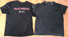 Iron Maiden 2x t-shirt XL Senjutsu Logo Heavy Metal Hardrock Eddie schwarz grau