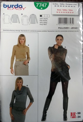Burda easy 7747 pullover - burda,