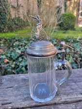 Radsportmotiv  Glas-Bierkrug