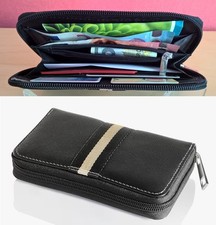 Geldbörse 11-Fächer Portmonee Kartenfächer Münzfach Schwarz Unisex Neu