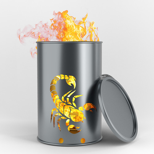Feuertonne mit skorpion - feuertonne,