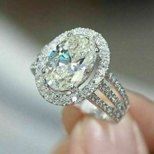 3CT Oval Simulierte Diamant
