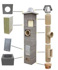 Keramik Schornstein isoliert massiv Bausatz NIKO Kamin ZULASSUNG 