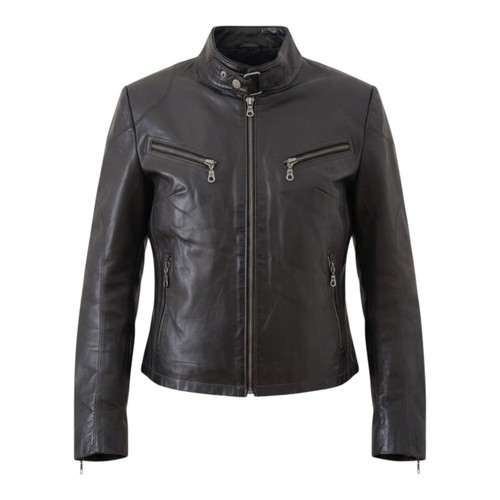 Vintage damen biker lederjacke - biker,