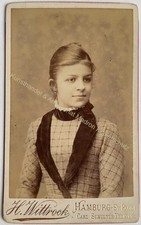 orig. CDV Foto Frau Dame Bild alt Mode um 1890 Wittrock Hamburg St. Pauli