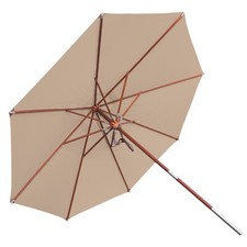 anndora Sonnenschirm Terrassenschirm Gartenschirm 3,5 m rund Dark Natural B-Ware