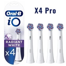Oral-B Aufsteckbürsten iO Radiant White Ersatzbürsten für Zahnbürste Weiß -4/8er