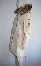NAPAPIJRI ✨ Damen Winter Parka Mantel Jacke in Beige mit Echtfell Besatz ✨ INT L
