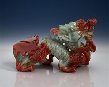 China Drache Xiujan Jade Figur - Fengshui Skulptur 28 cm lang Glücksbringer 