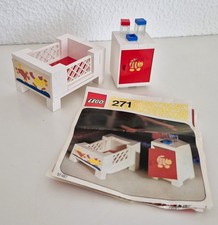 Lego Homemaker Puppenmöbel Set 271 Baby's Cot Kinderbett Nachttisch, Vintage