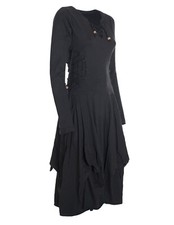Vishes Langarm Damen Kleid Bio Baumwolle Schnürung Larp Elfen Mittelalter Öko 