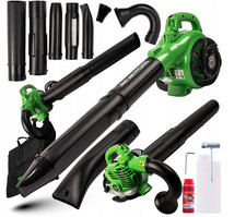 Bläser Benzin Laubbläser 4in1 6,5PS Sauger Häcksler Schnee 390km/h Laubsauger