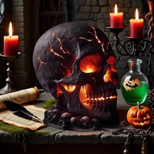 Halloween Stone Skull Lampe