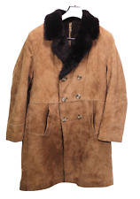 Lammfellmantel Ledermantel Jacke Fellkragen braun Gr. 25 Vintage MB46 Herren 
