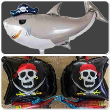 3x Folienballon Piraten Party Kinder Geburtstag Hai Piratenschiff