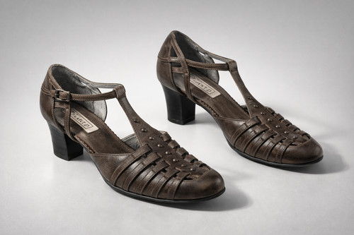 Janet leder strap pumps - leder, t-strap