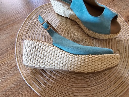 Leder slingsandalen - leder,