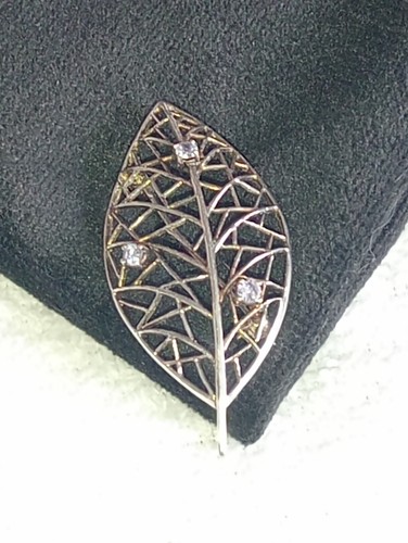 Sterlingsilber brosche blatt - sterlingsilber,