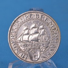 Weimarer Republik 3 Reichsmark 1927 A Bremerhaven Silber vz- Jaeger 325