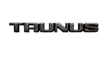 Ford TAUNUS Schriftzug, Metall, chrom auf schwarz, ca. 17 x 2 cm Emblem