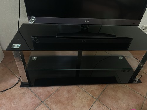 Rack glastisch mit - tv-rack,