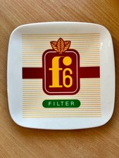 Zahlteller Werbung F6 Filter Zigaretten - Vintage Geldteller Ornamin Kunststoff