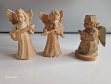 3 Weihnachtsengel  Holz 2 Stück Oberammergau ca. 7 cm