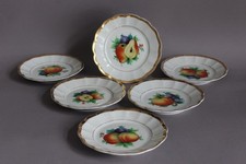 6 Porzellan Teller Obst Carl Krister Schlesien KPM Jugendstil um 1900