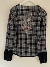 Neu Napapijri Damen Bluse Tunika Langarm blau marine Kariert Gr. M 38/40