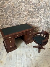 Puppenhaus Maßstab 1/12 Miniatur Handwerker Vintage Schlüsselloch Schreibtisch & Kapitänsstuhl