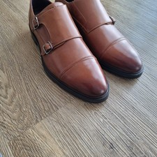 BALDESSARINI Schuhe Doppelmonk Gr. 42, Neu Herrenschuhe Braun Leder  Business 42