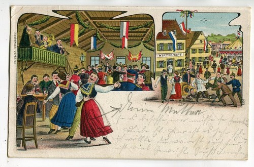 Litho oberlahnstein bei - ak,