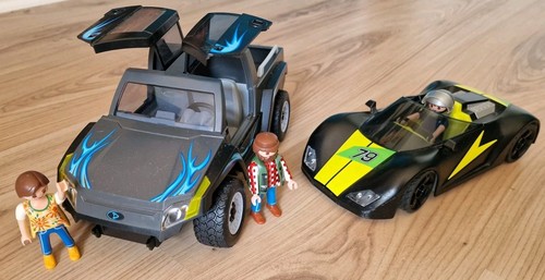 Playmobil rennwagen und pickup - rennwagen,