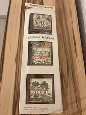 Gobelin Stickbild Holzrahmen