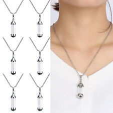 6Pcs Edelstahl Zylinderrohr Glasflasche Urn Phiole Anhänger Halskette