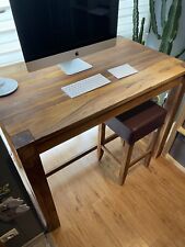 Tresentisch / Bartisch / Stehtisch Massivholz Sheesham + Hocker