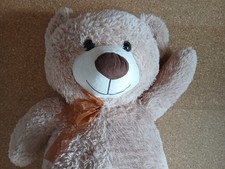 XXL Teddybär 100cm mit Schleife hellbraun Riese Kuscheltier Teddy Kuschelbär Bär