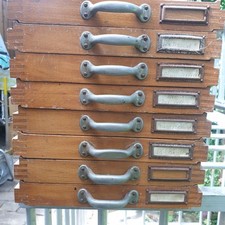 4 Alte Druckerei Holzschubladen