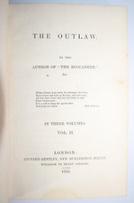 1835 The Outlaw by Mrs Anna Maria Hall 2 Vols of 3 ONLY Scarce First Edition