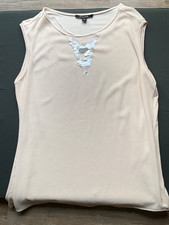Comma T-Shirt  - beige mit Pailletten - Gr.  42 - Viskose/Poly./Elast. - TOP