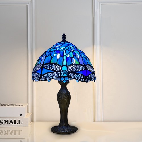 Blaue tiffany tischlampe - blaue,