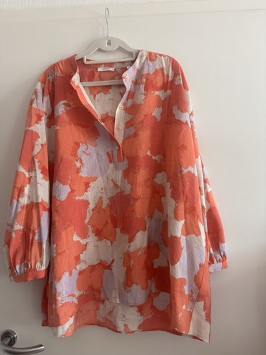 Opus bluse orange - gr.44, weiß