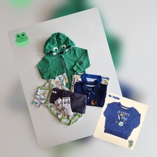 ♥️ Baby Kleidungspaket Gr. 74-80 Set Kinder Kleidung Monster Jacke Polo Body ...