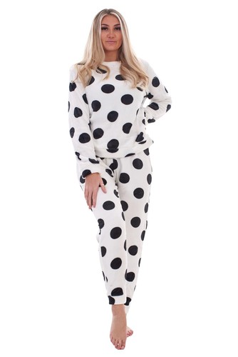 Damen fleece pyjama set polka - damen,