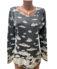 PRINCESS GOES HOLLYWOOD Gr. 42 - L 100% KASCHMIR Pullover Grau Elfenbeinfarbe