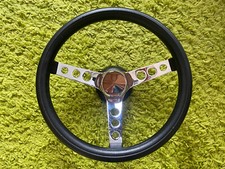 Grant Lenkrad 3 Speichen Chrom Schaumstoff 34cm + Montage-Kit für GM US Car