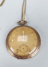 DM. 2300 Zentra Taschenuhr Art Deco vergoldet Gold Double um 1930
