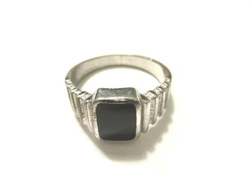 Silberring onyx stein - stein, (925er)